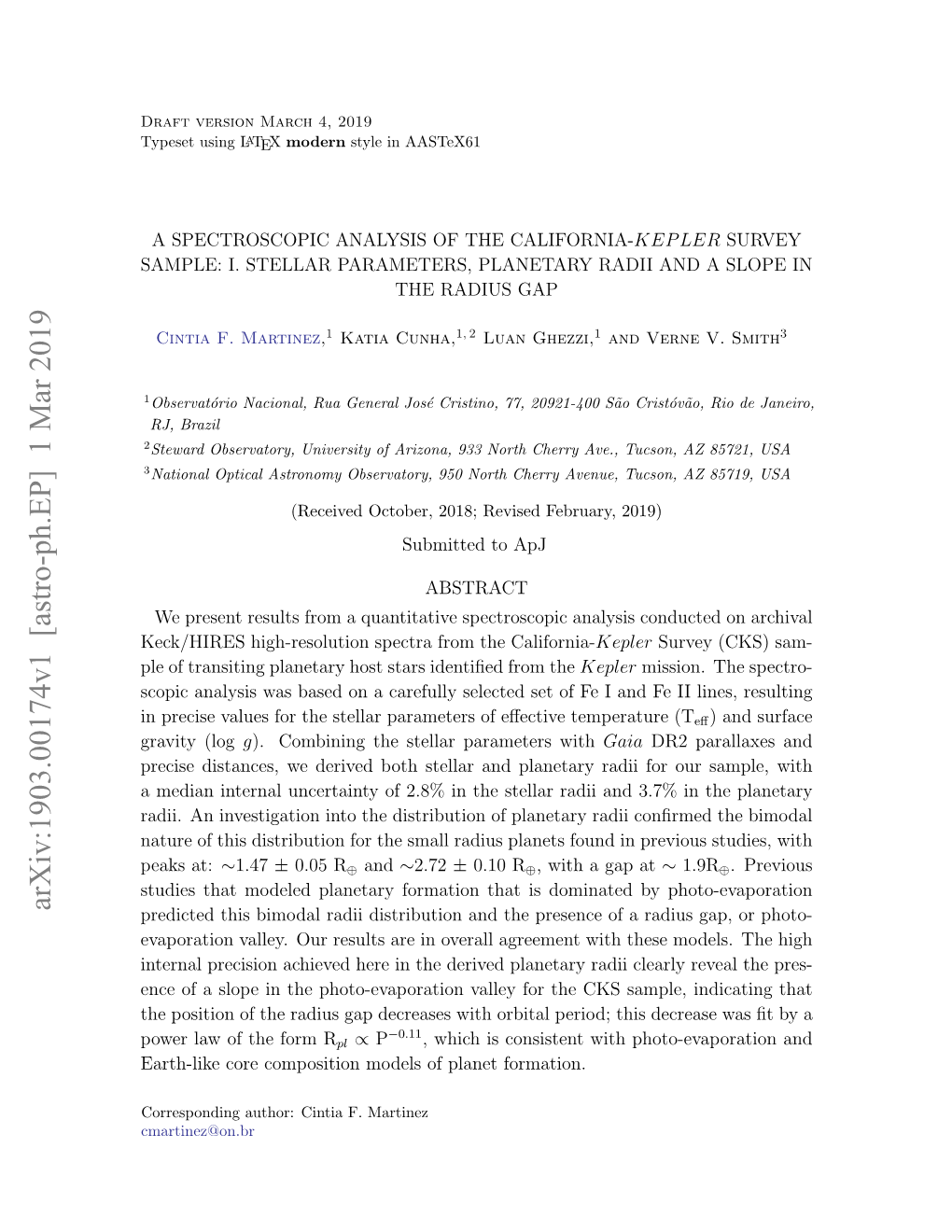 A Spectroscopic Analysis of the California-Kepler Survey Sample: I