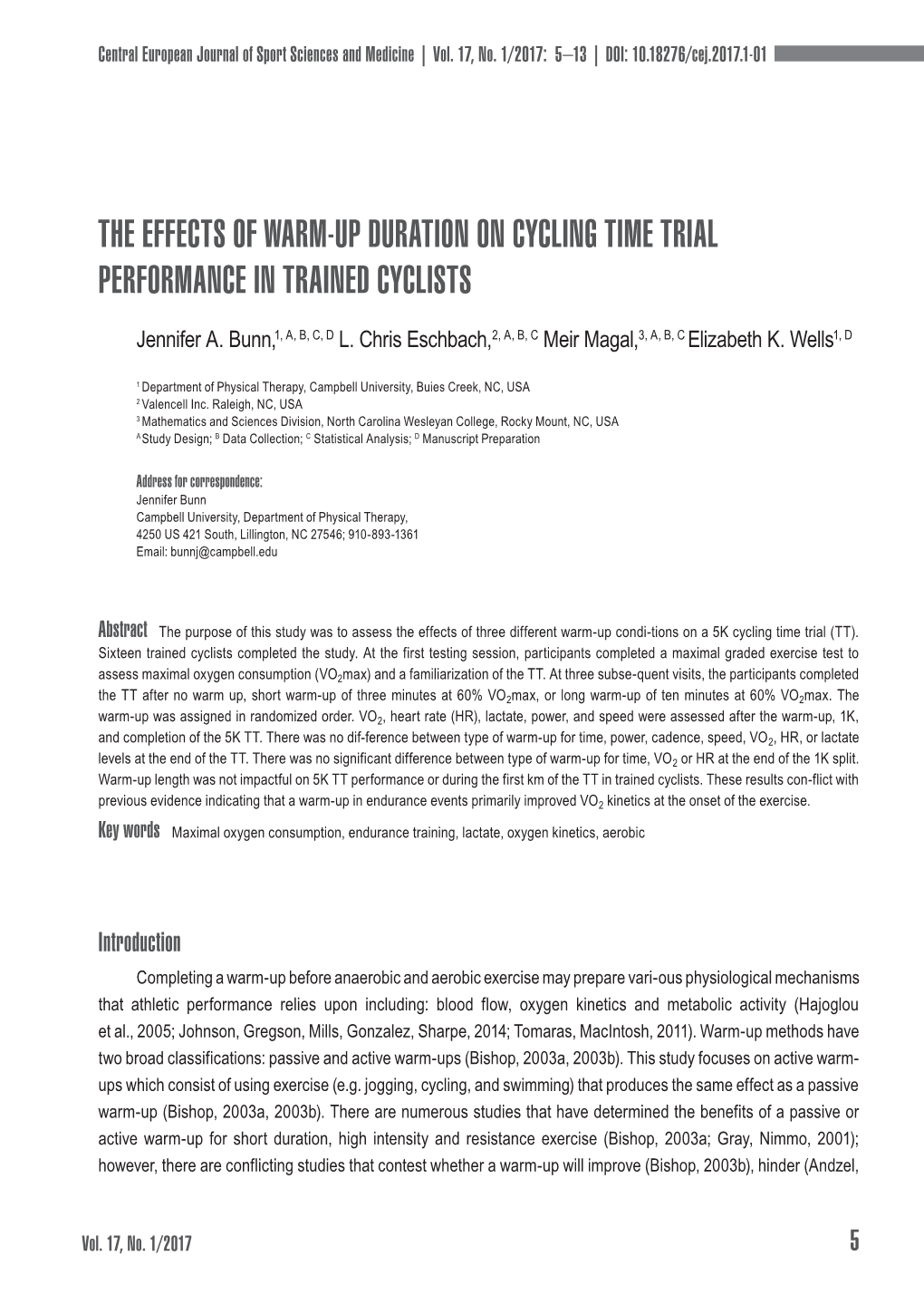 The Effects of Warm-Up Duration on Cycling Time Trial Performance in Trained Cyclists