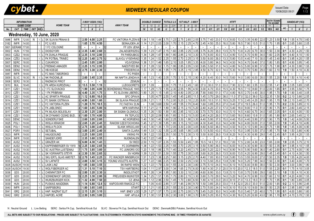 Midweek Regular Coupon 10/06/2020 09:01 1 / 2