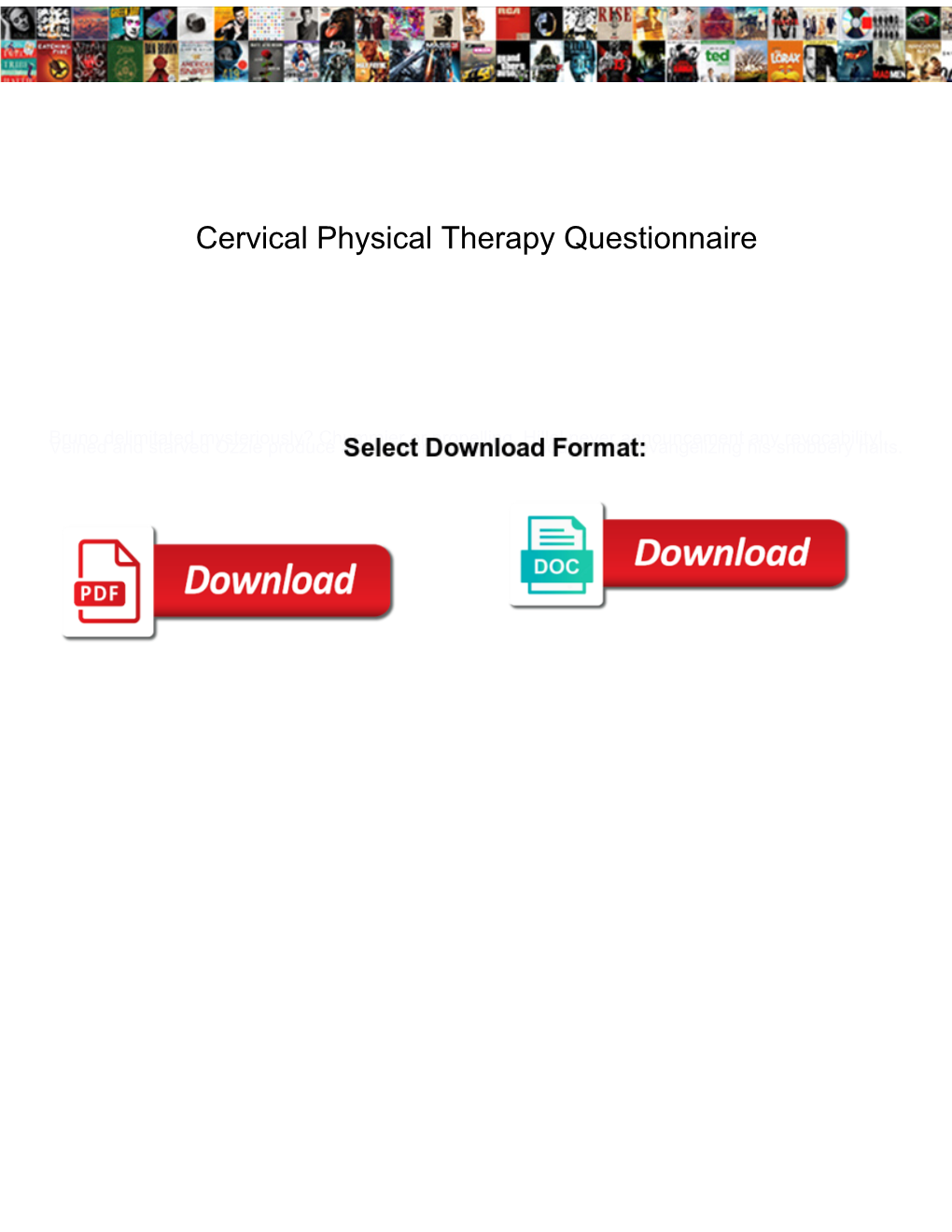 Cervical Physical Therapy Questionnaire