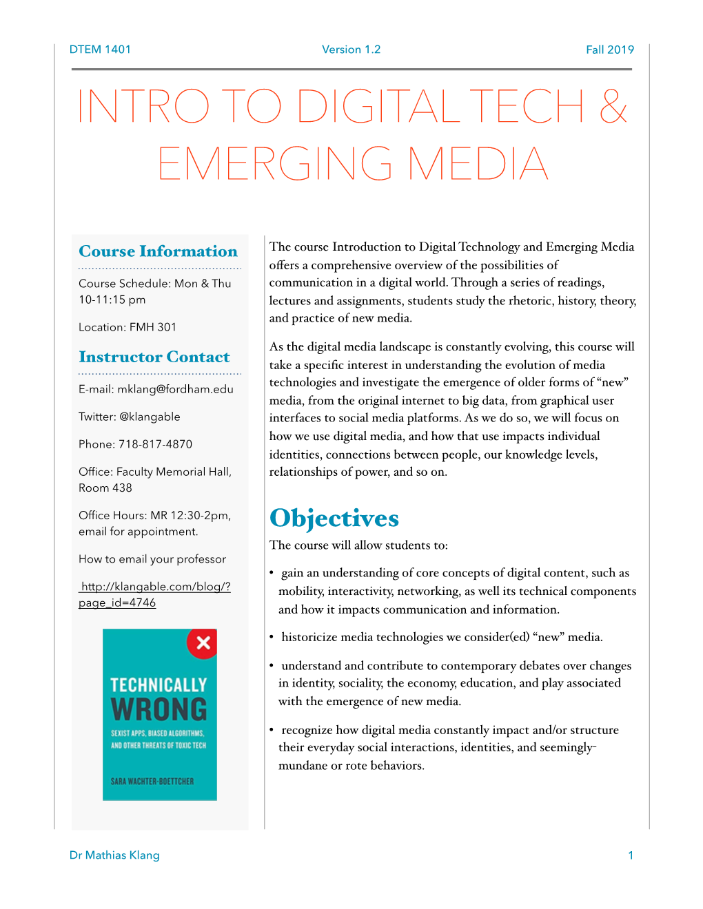 Intro to Digital Tech & Emerging Media