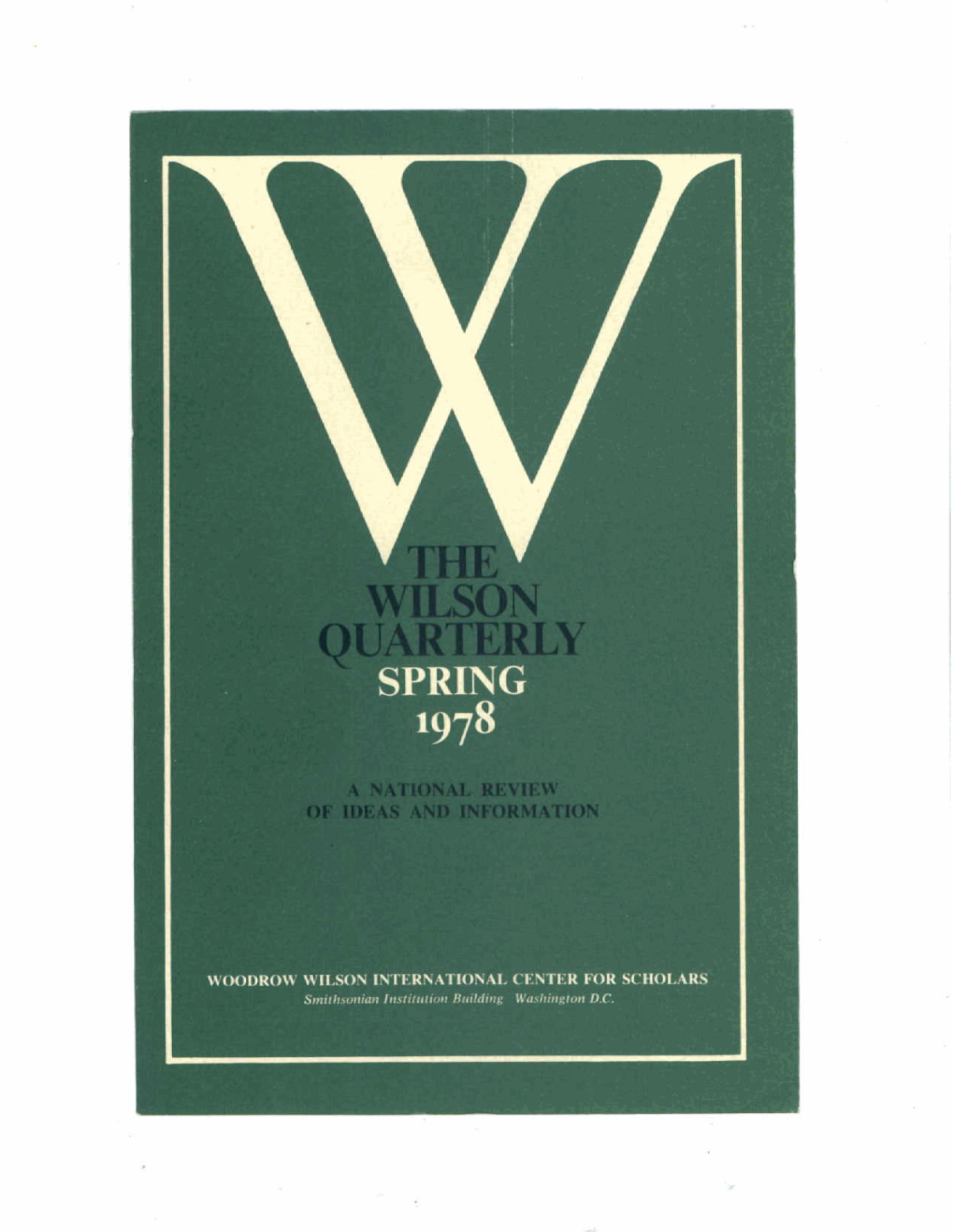 WOOOROW WILSON INTERNATIONAL CENTER for SCHOLARS Smif H-Iut~Iminstitti F ;On Building Washington D.C