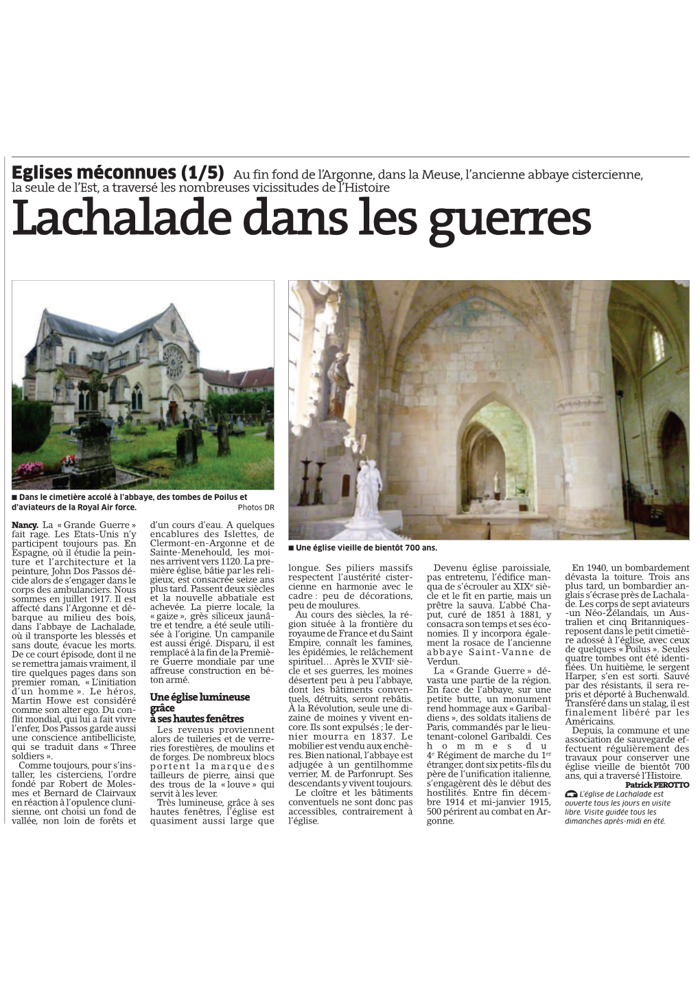 Lachalade Dans Les Guerres