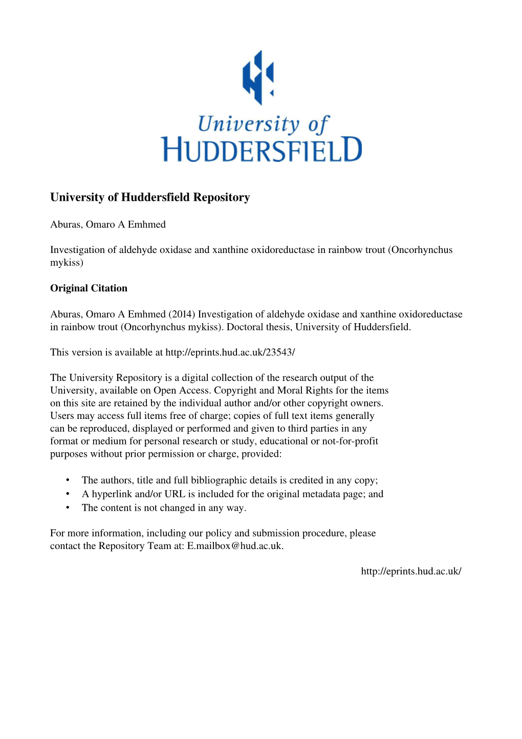 University of Huddersfield Repository