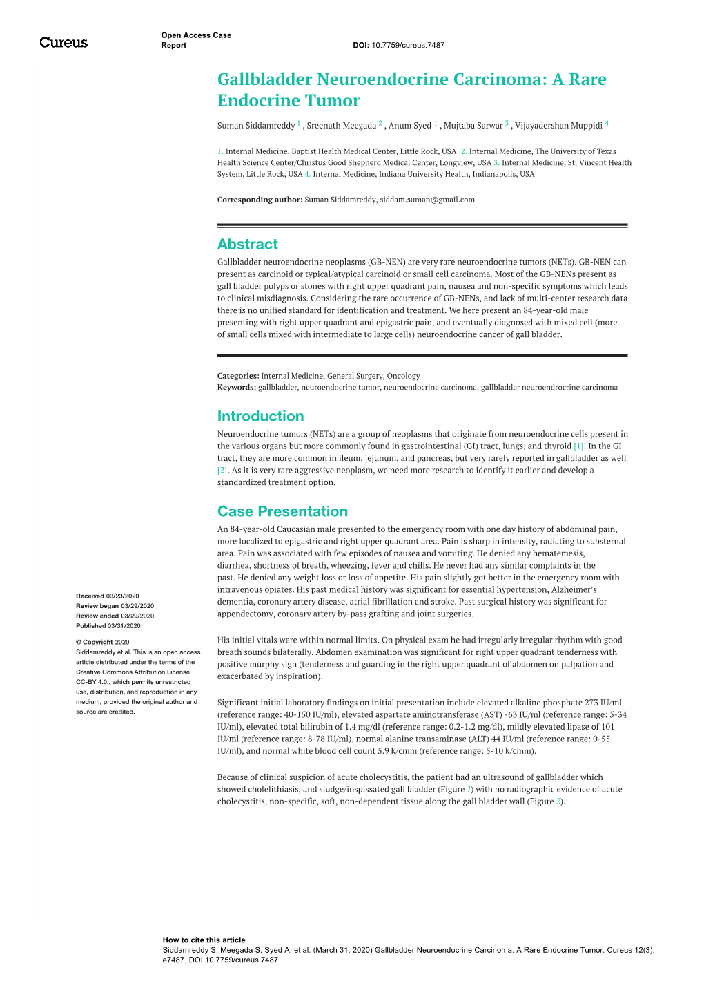 Gallbladder Neuroendocrine Carcinoma: a Rare Endocrine Tumor