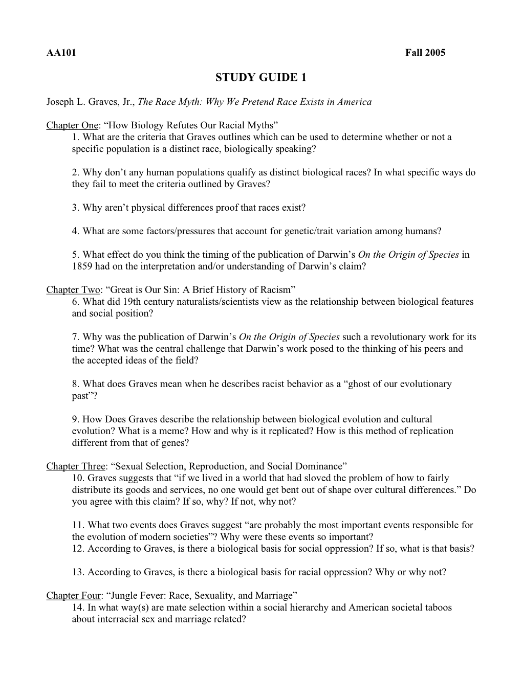 Study Guide 1