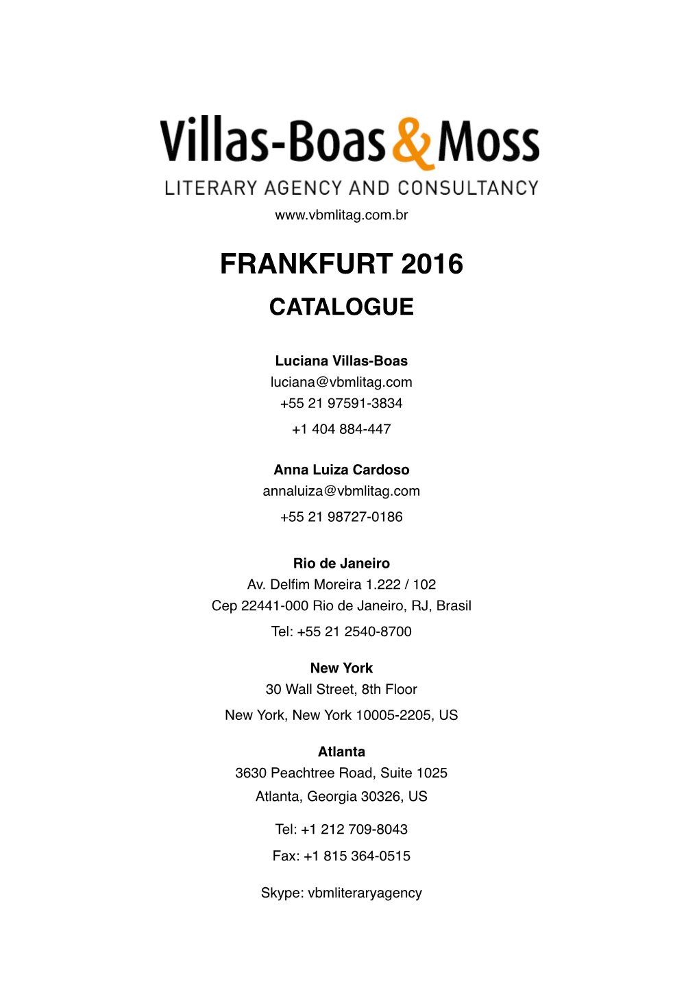 Frankfurt 2016 Catalogue