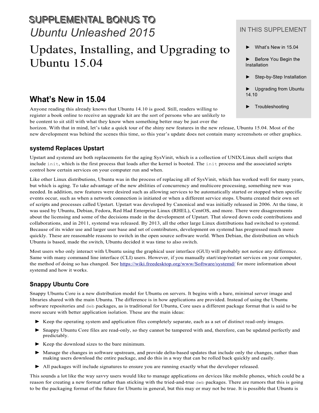 Ubuntu Unleashed 2015 Updates, Installing, and Upgrading to ► What’S New in 15.04 ► Before You Begin the Ubuntu 15.04 Installation