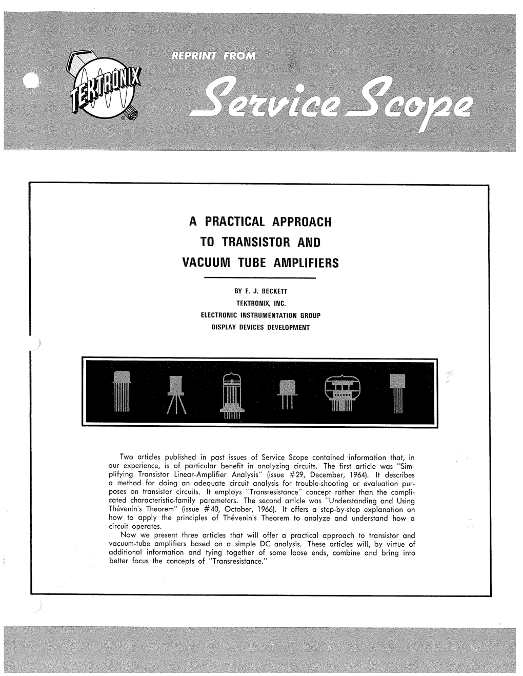 A Practical Approach to Transist Vacuum Tube Amplifiers