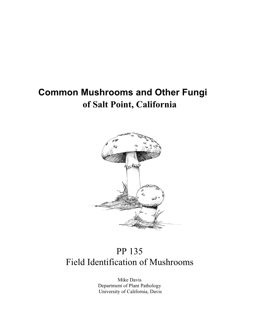 Common Mushrooms and Other Fungi of Salt Point, California