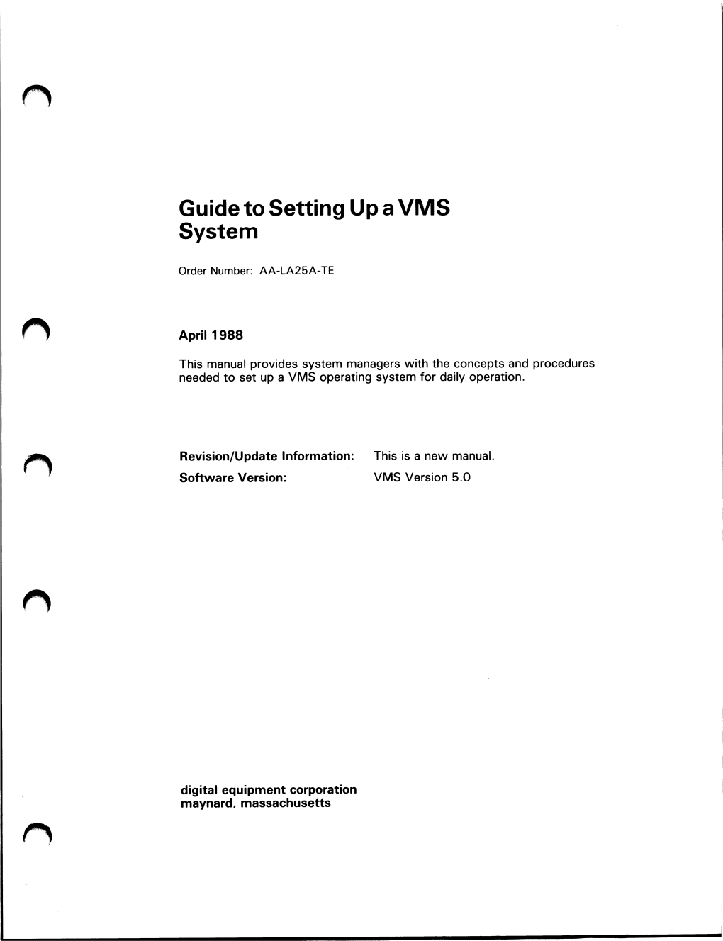 Guide to Setting up a VMS System