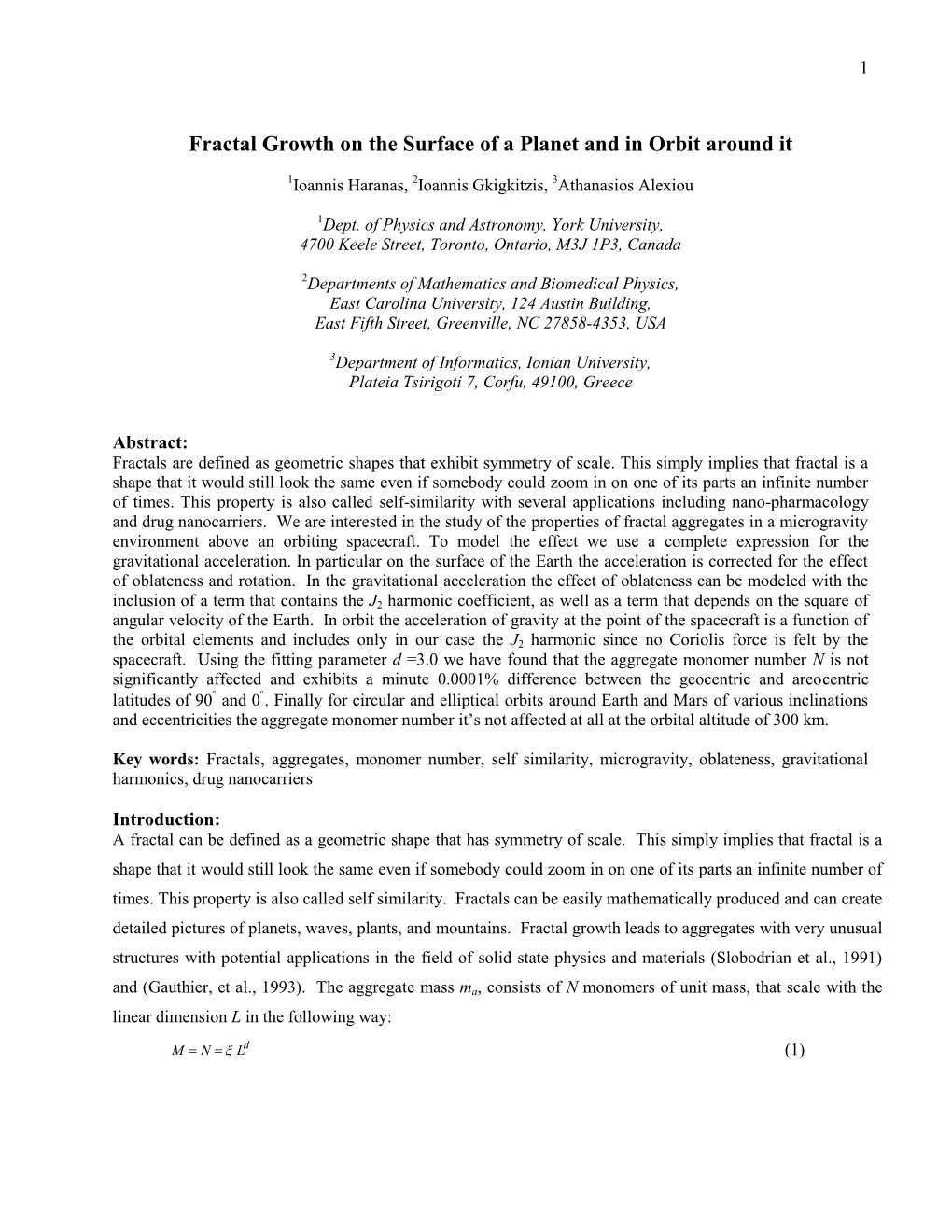 The Effect of Variable Gravity on the Fractal Growth