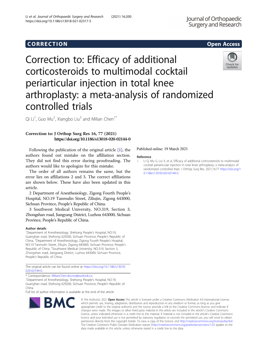 Efficacy of Additional Corticosteroids to Multimodal Cocktail Periarticular