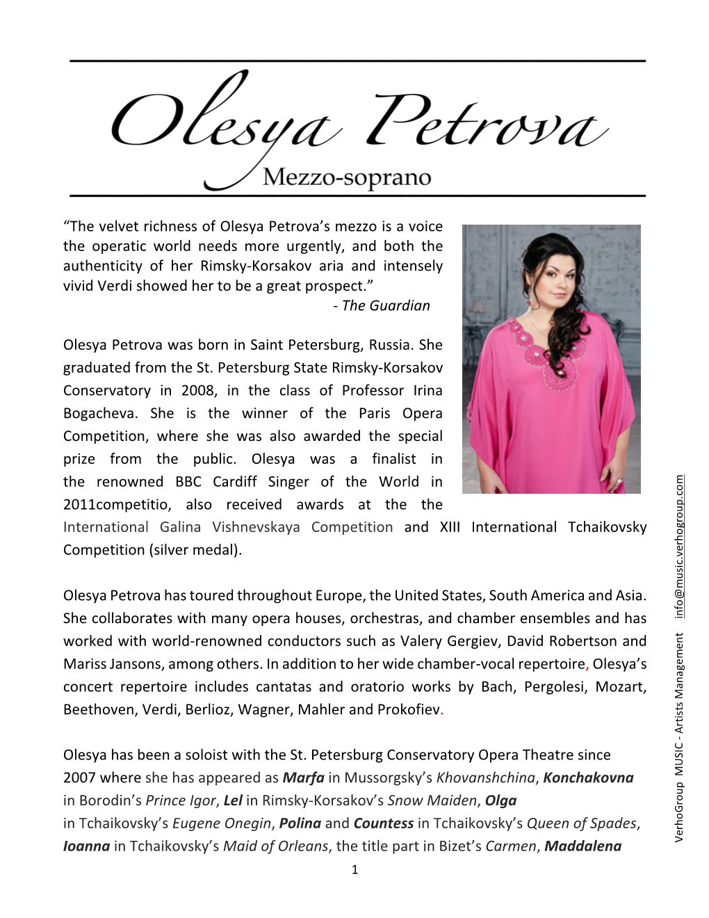 “The Velvet Richness of Olesya Petrova's Mezzo Is a Voice The