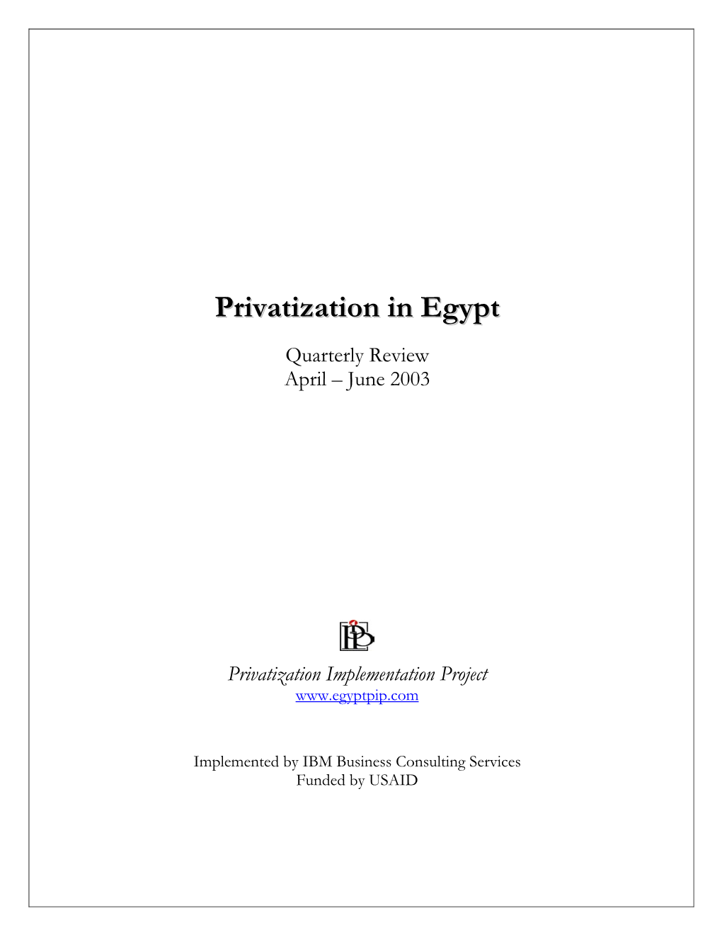 Privatization in Egypt