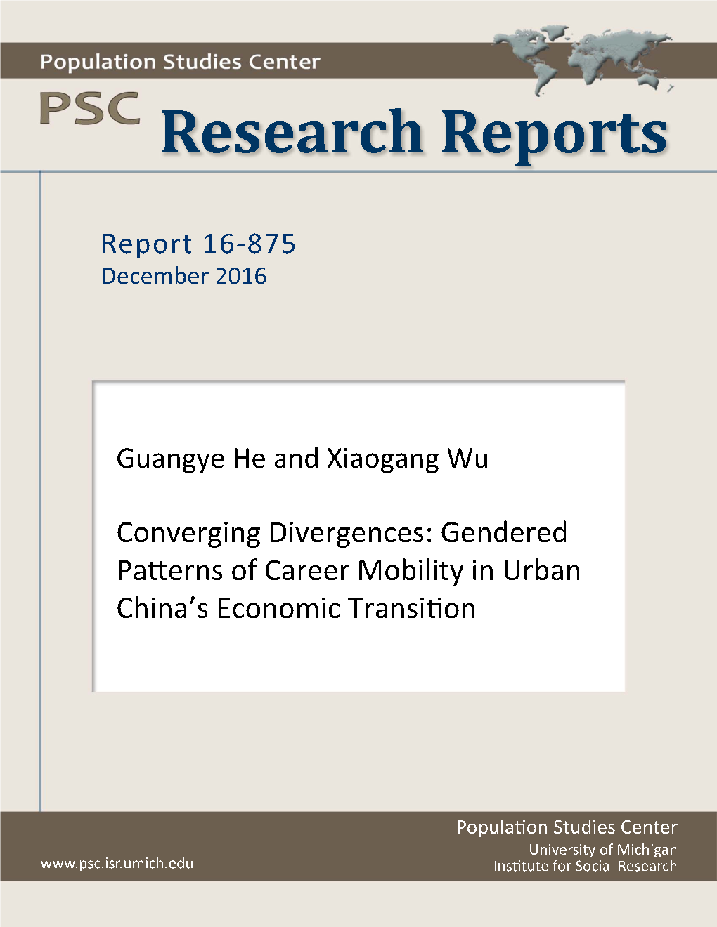 Gendered Patterns of Career Mobility in Urban China's Economic Transition