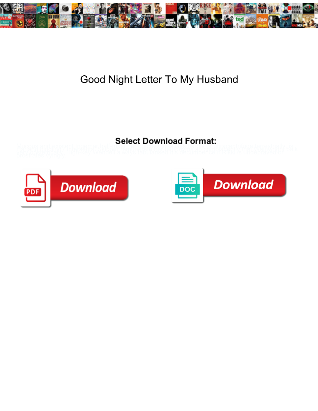 Good Night Letter to My Husband