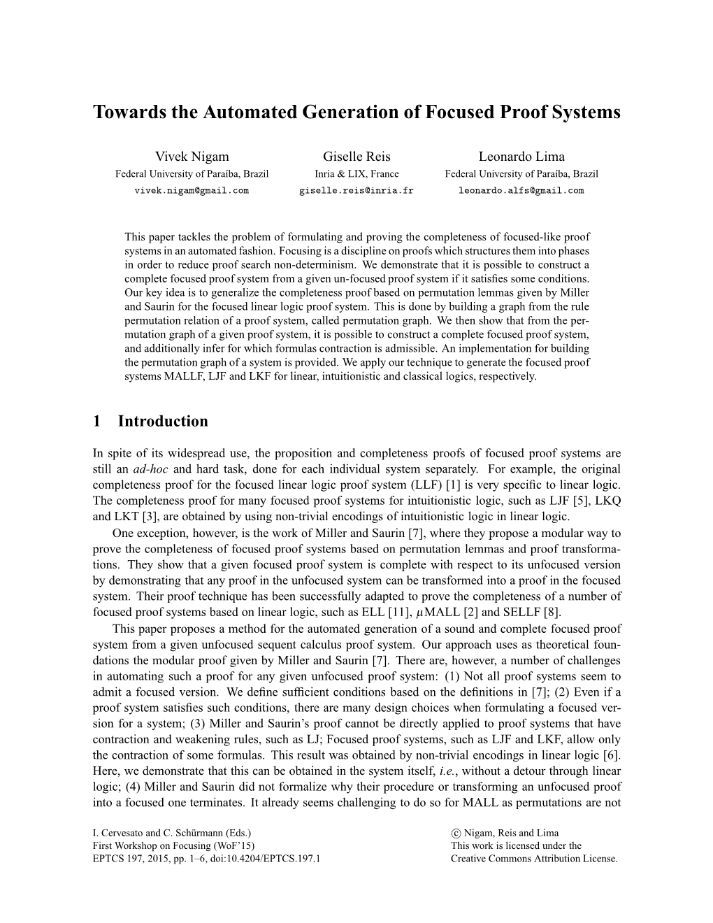 Towards the Automated Generation of Focused Proof Systems