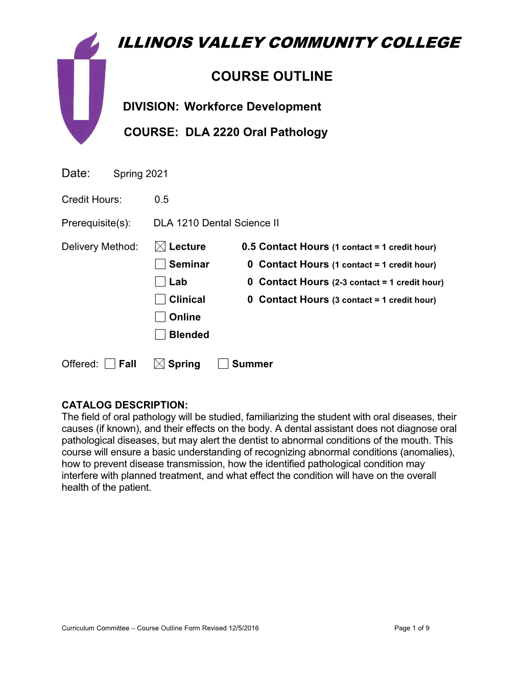 DLA 2220 Oral Pathology