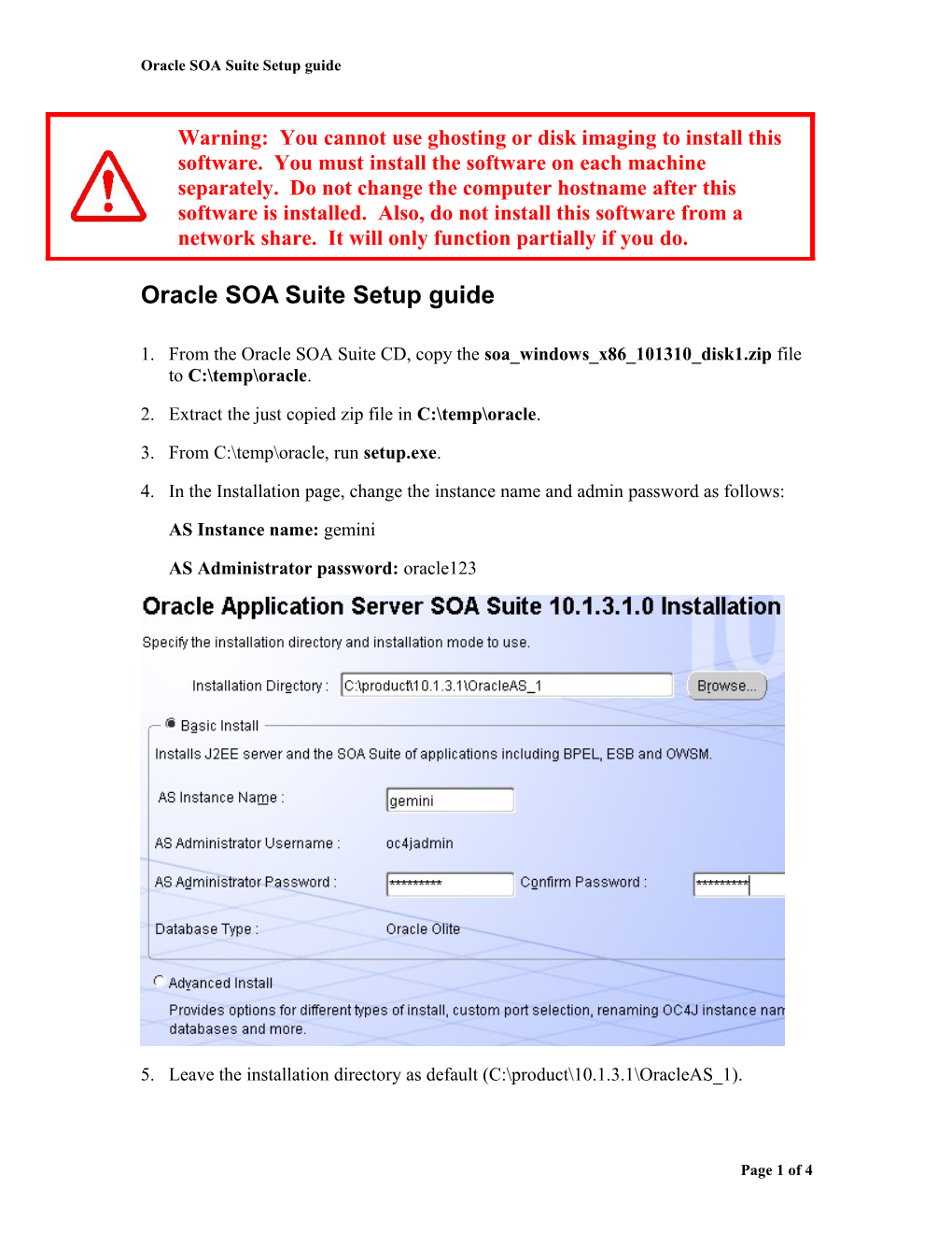 Oracle SOA Suite Setup Guide