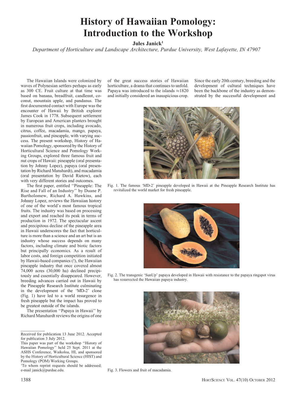 History of Hawaiian Pomology