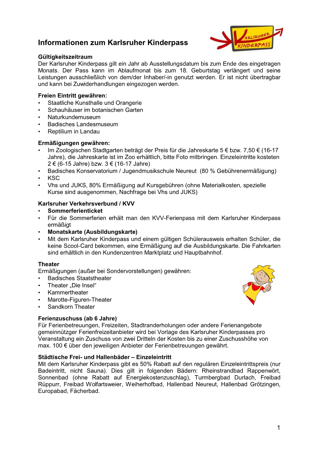 Flyer Informationen Zum Karlsruher Kinderpass