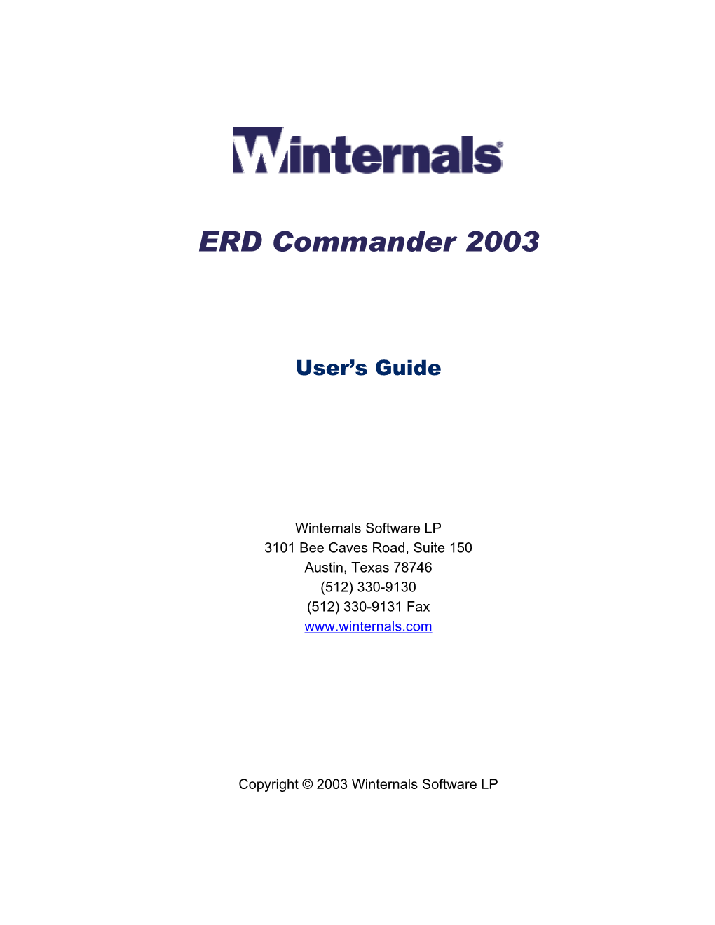 ERD Commander 2002 User's Guide