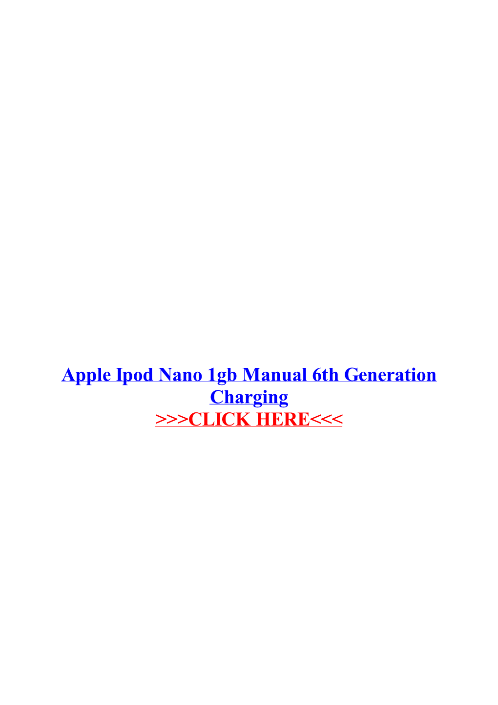 Apple Ipod Nano 1Gb Manual 6Th Generation Charging