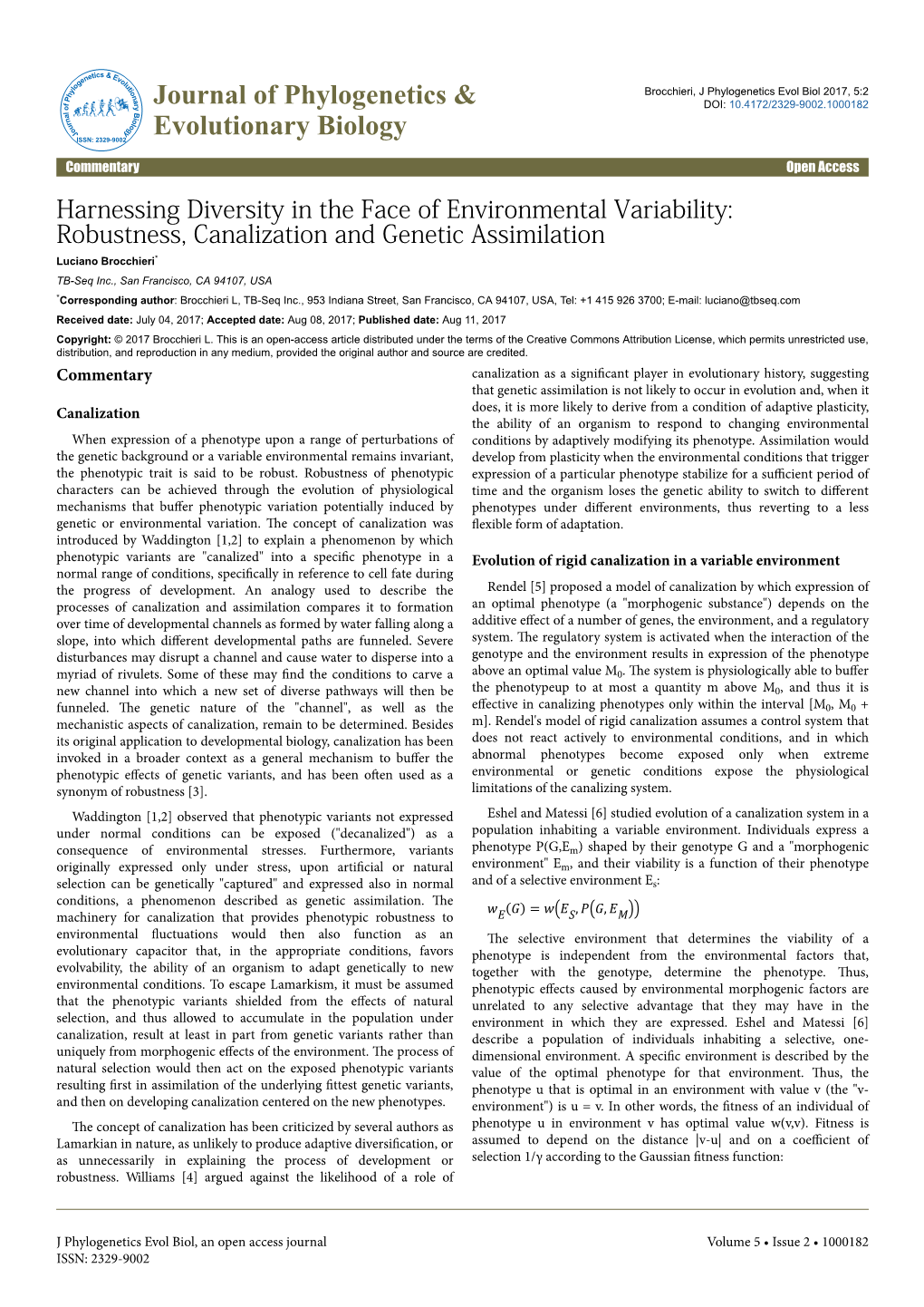 Robustness, Canalization and Genetic Assimilation