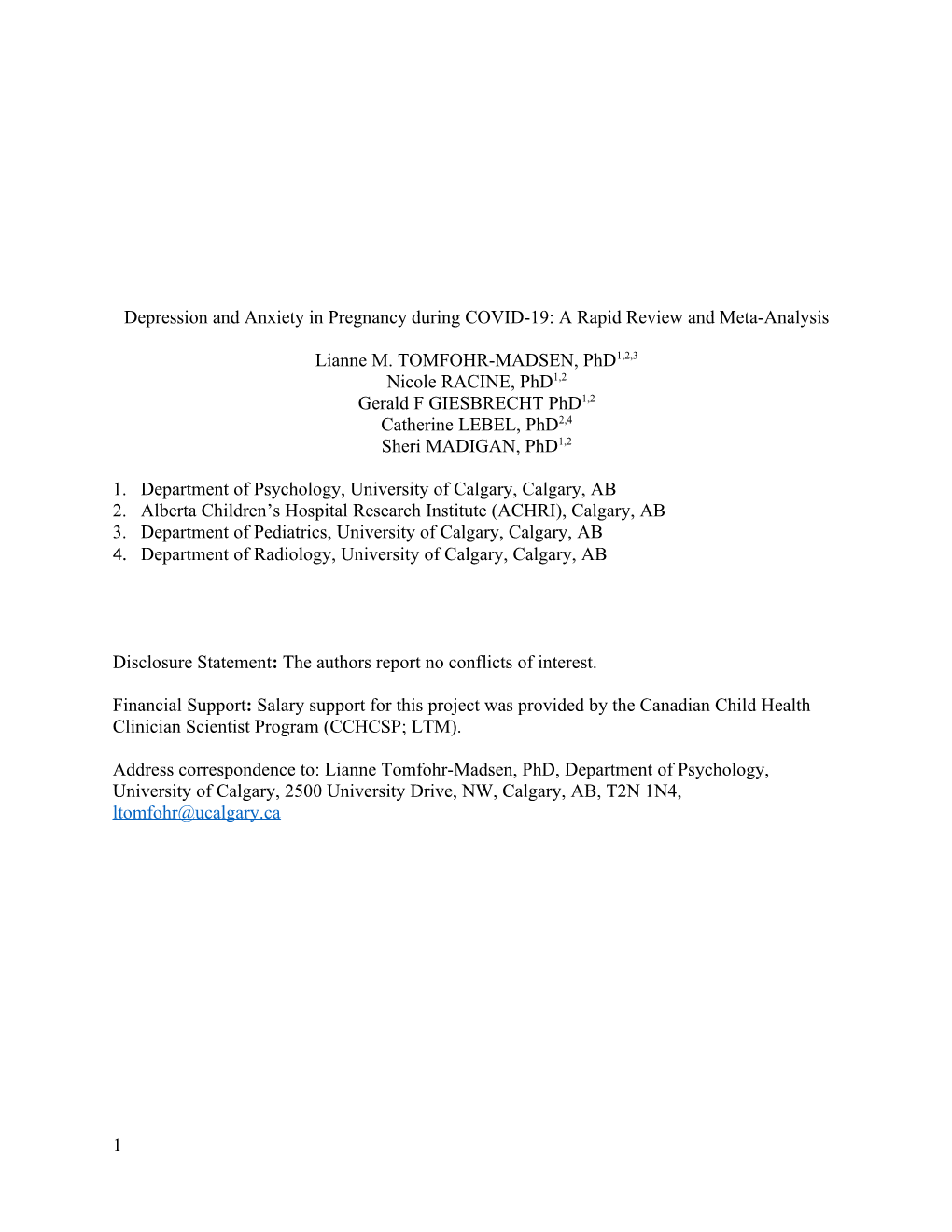 Depression and Anxiety in Pregnancy During COVID-19: a Rapid Review and Meta-Analysis