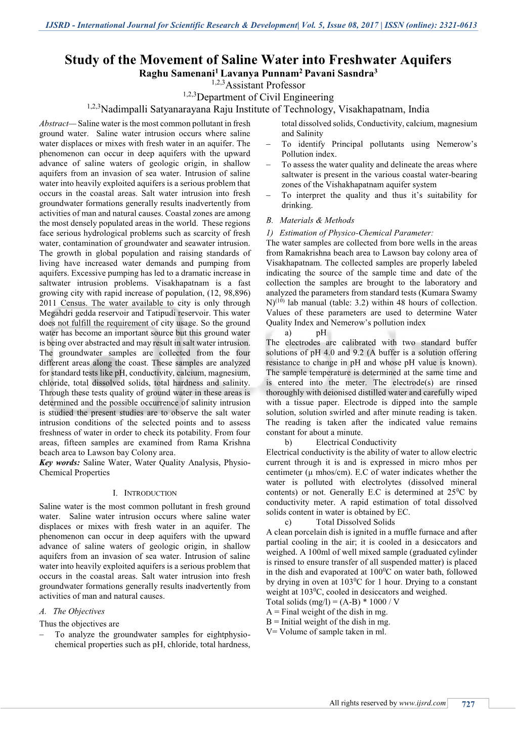 International Journal for Scientific Research & Development| Vol. 5, Issue 08, 2017 | ISSN (Online): 2321-0613