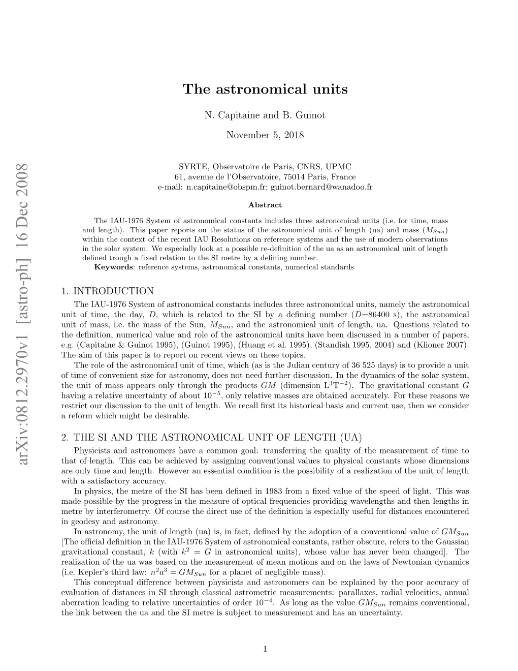 The Astronomical Units