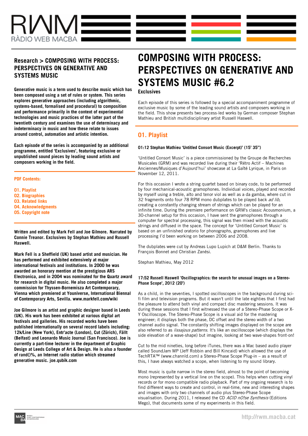 Composing with Process: Perspectives on Generative