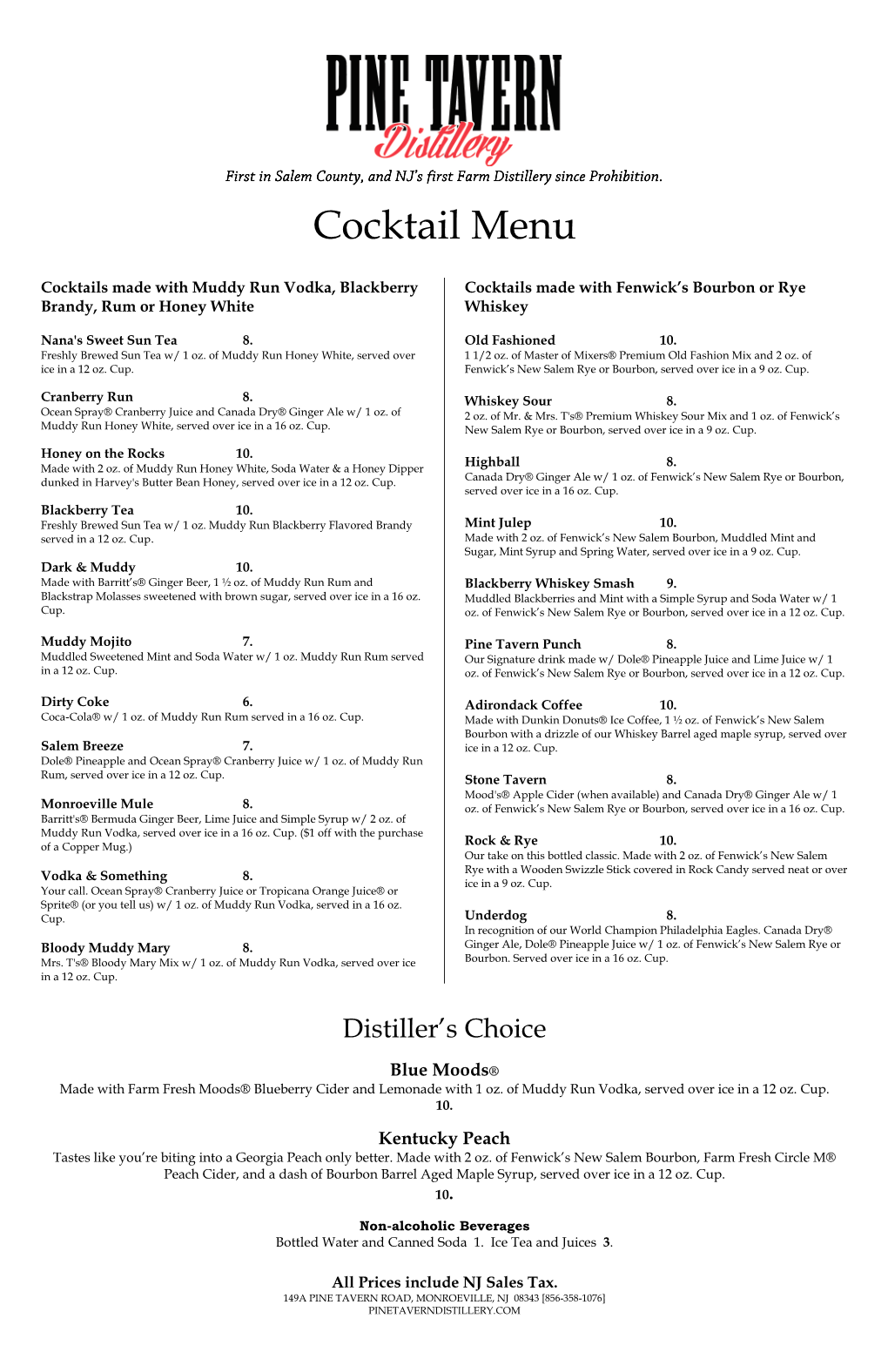 Cocktail Menu