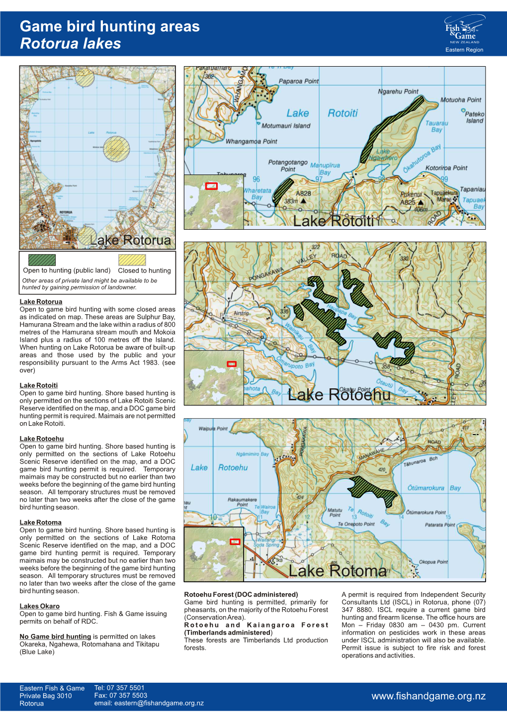 Game Bird Hunting Areas Rotorua Lakes