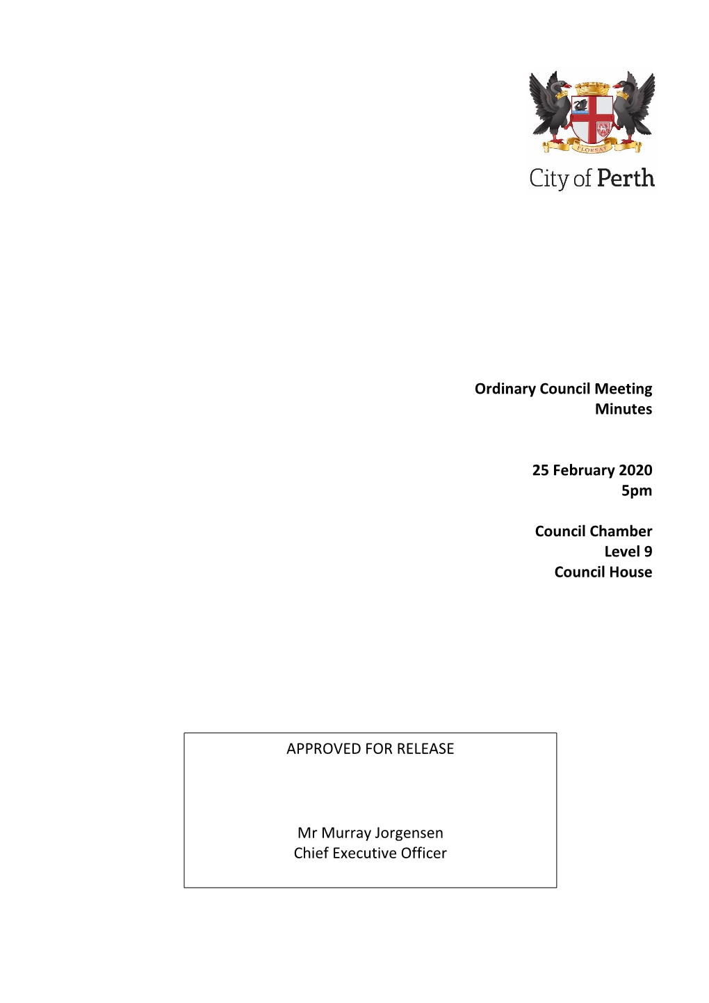 Ordinary Council Meeting Minutes 25 February 2020 5Pm
