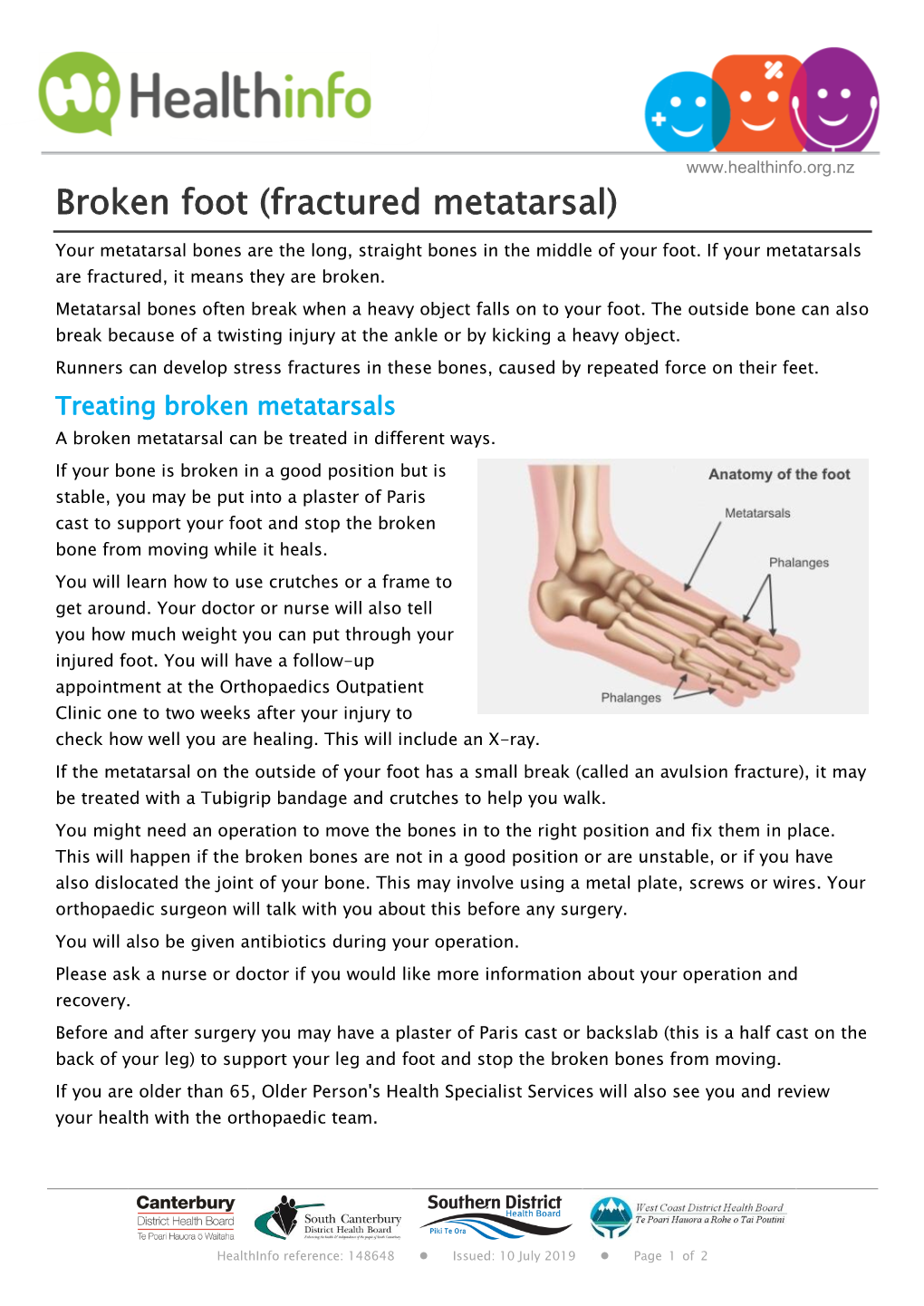 Broken Foot (Fractured Metatarsal)