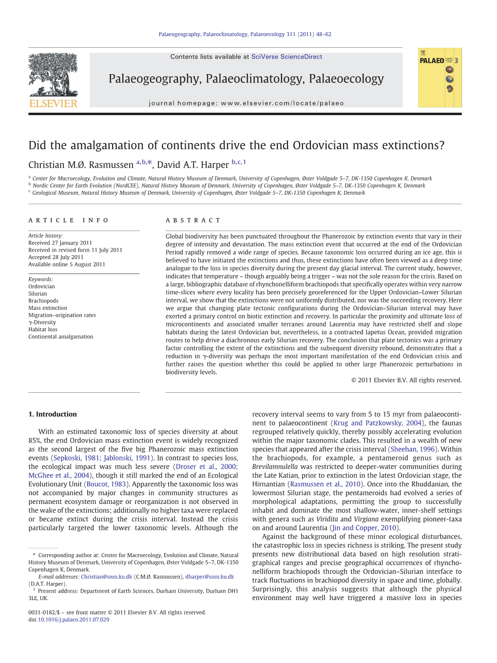 Did the Amalgamation of Continents Drive the End Ordovician Mass Extinctions?