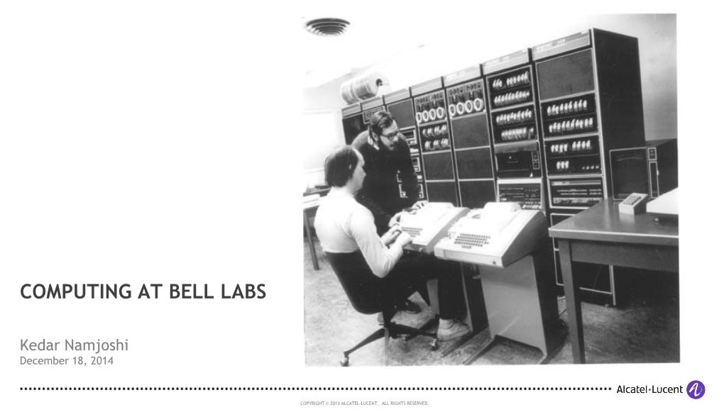 History of Computing at Bell Labs