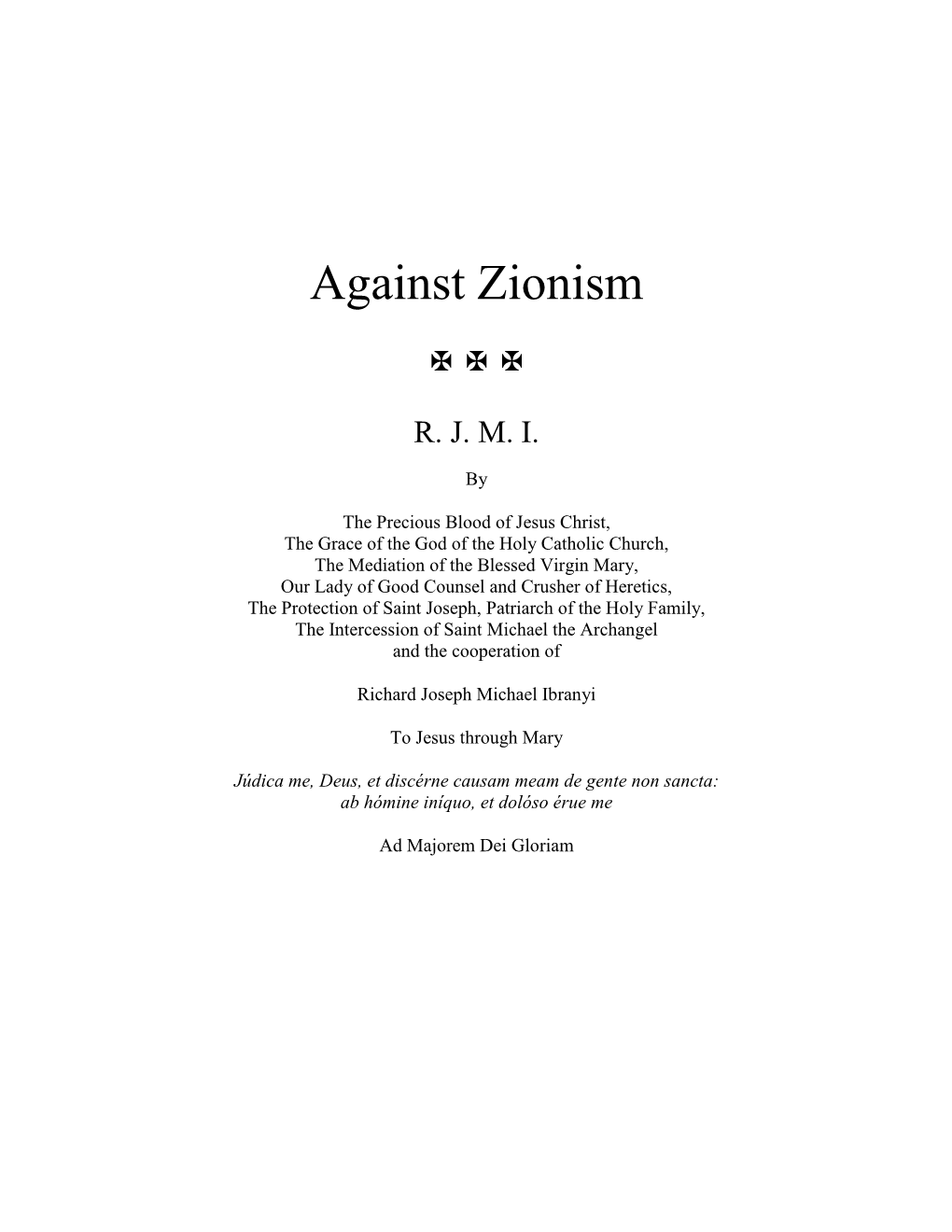 Against Zionism   