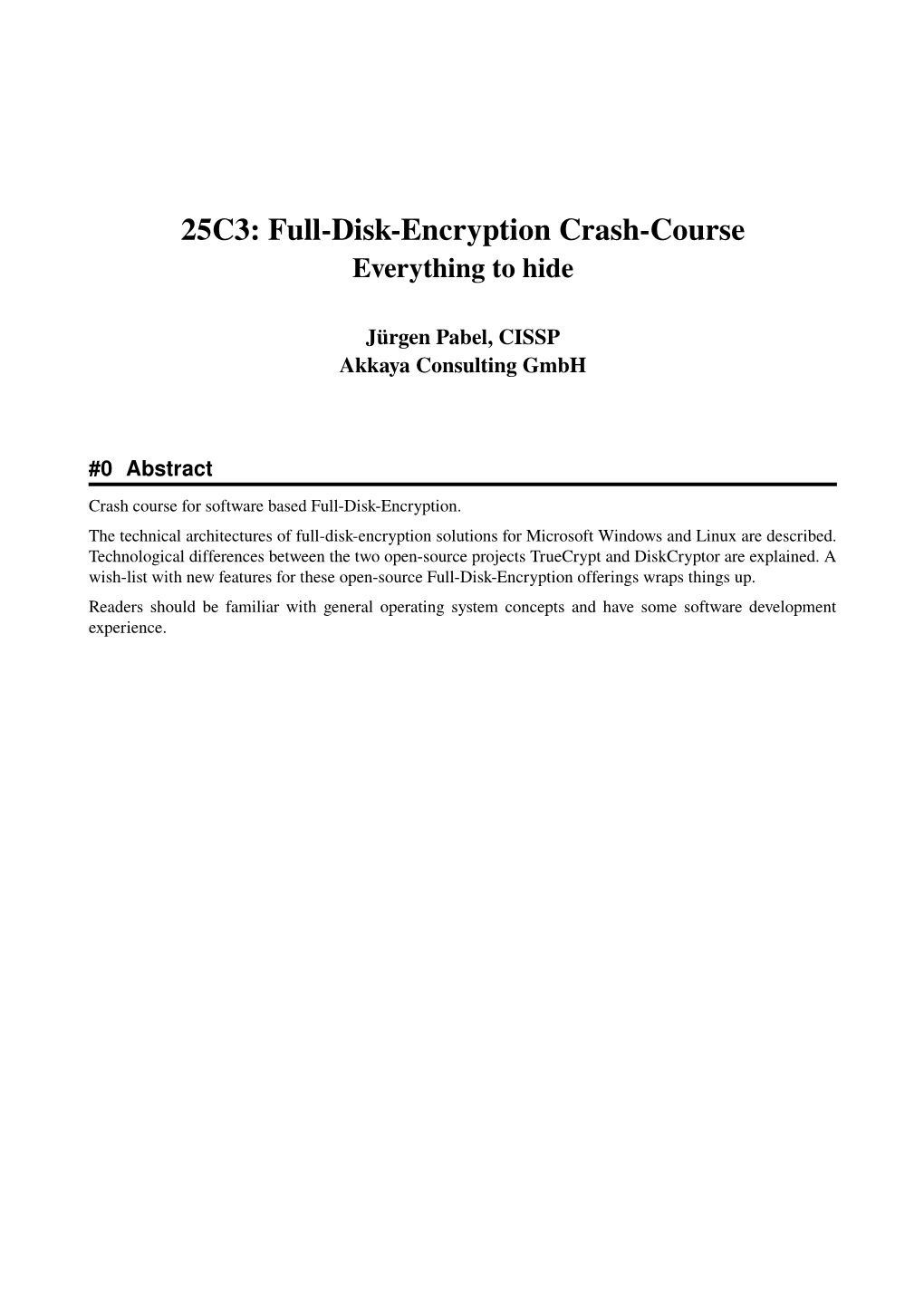 Full-Disk-Encryption Crash-Course