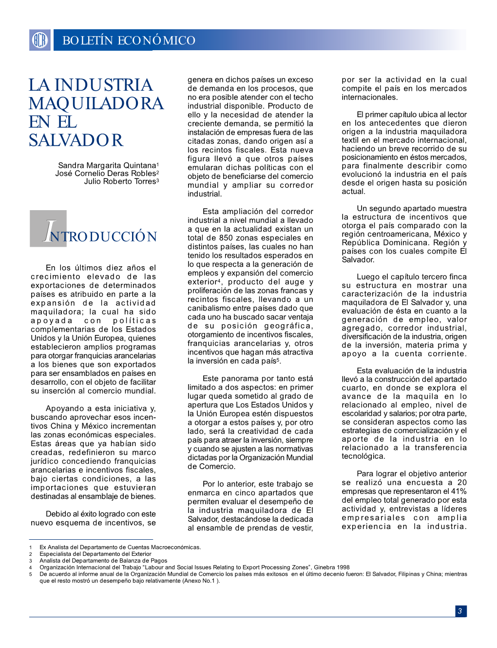 La Industria Maquiladora En El Salvador