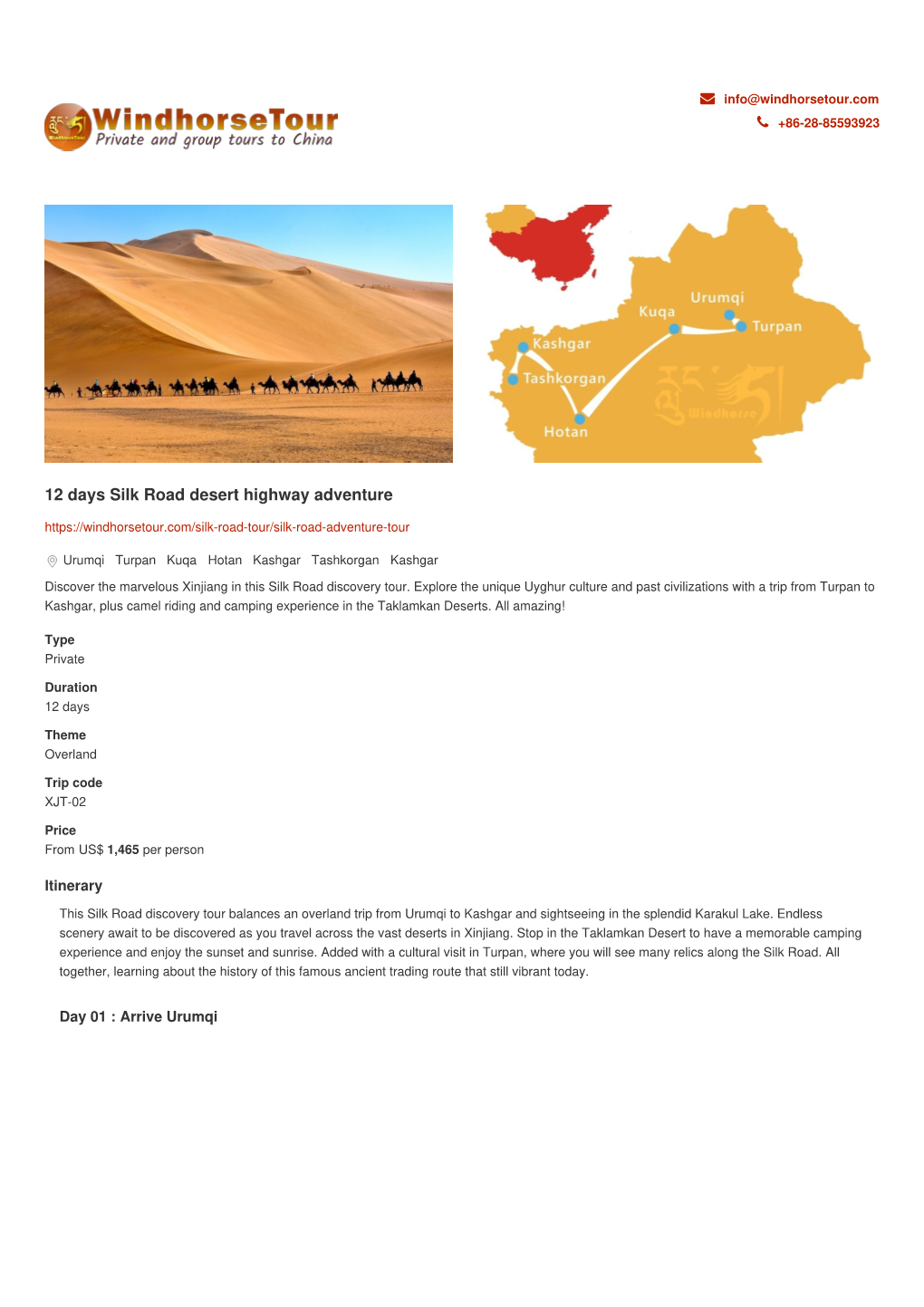 12 Days Silk Road Desert Highway Adventure