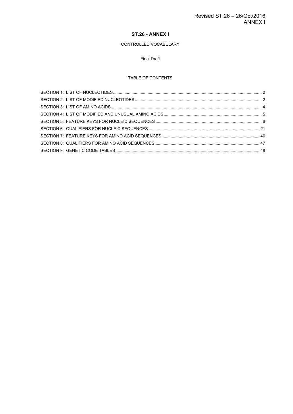 Revised ST.26 – 26/Oct/2016 ANNEX I