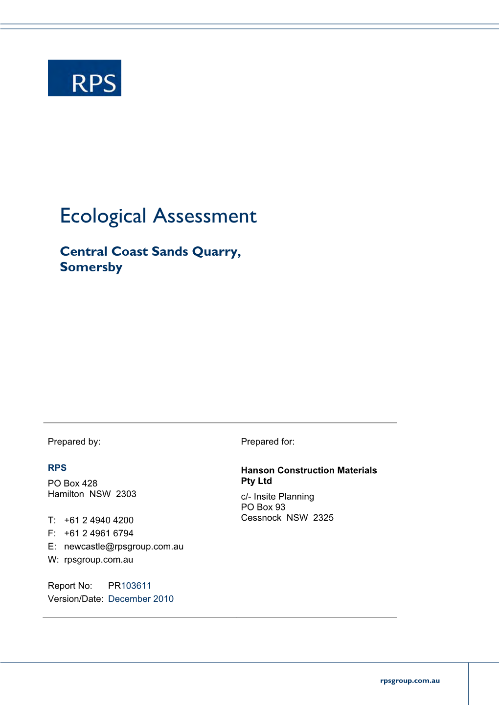 Ecological Assessment