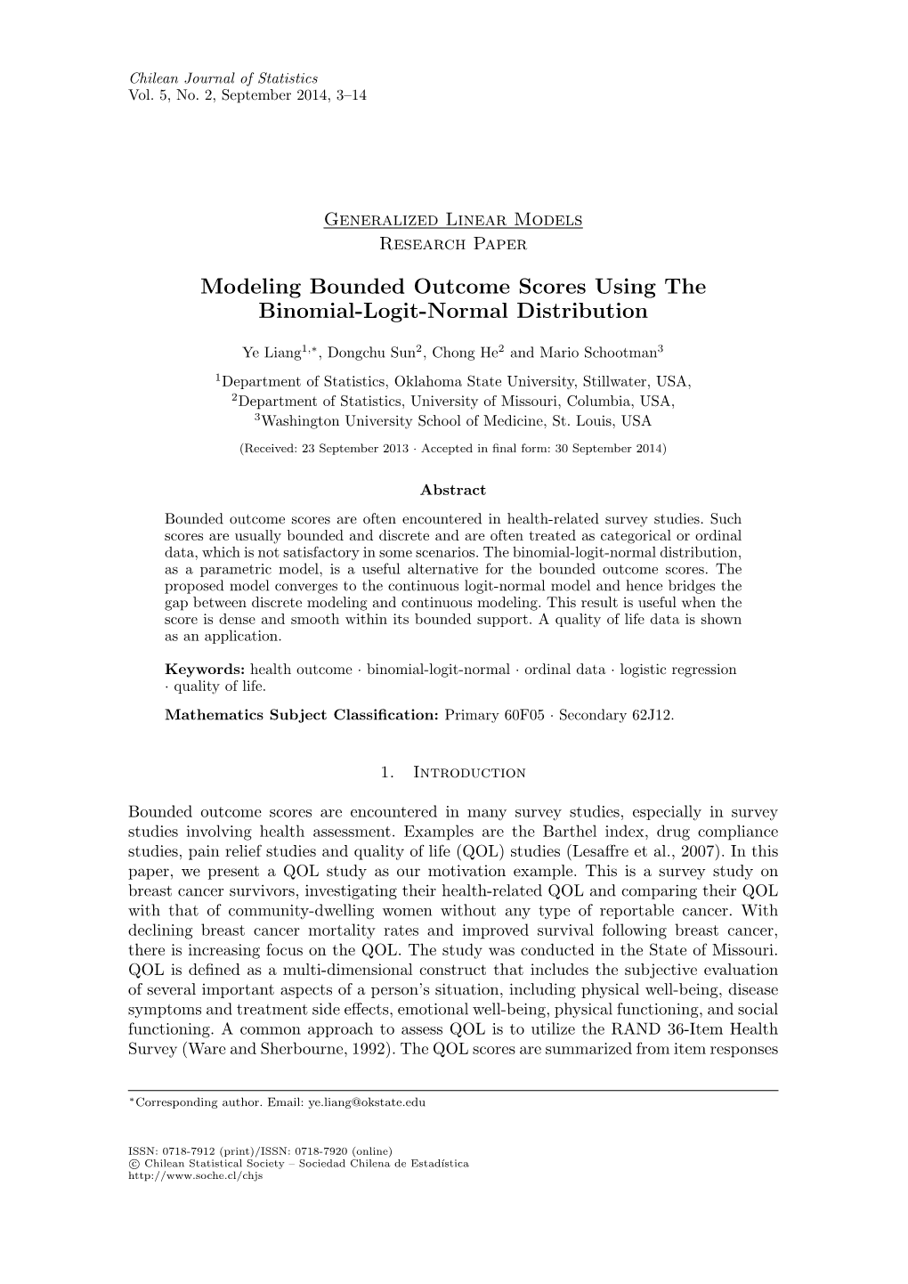 Modeling Bounded Outcome Scores Using the Binomial-Logit-Normal Distribution