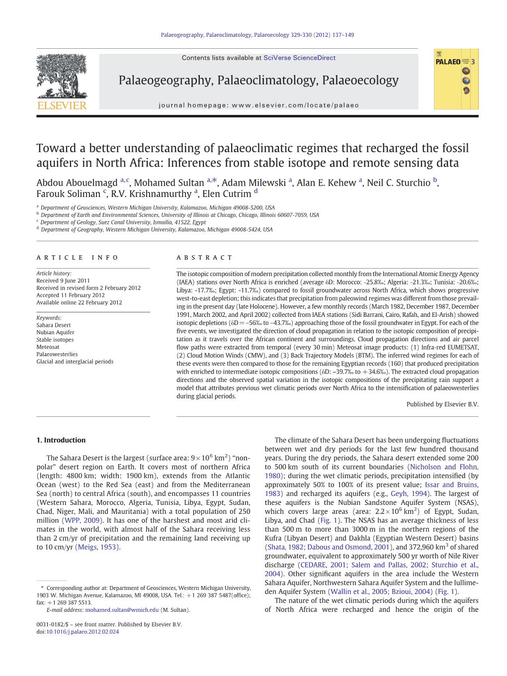 Toward a Better Understanding of Palaeoclimatic Regimes That Recharged the Fossil Aquifers in North Africa: Inferences from Stable Isotope and Remote Sensing Data