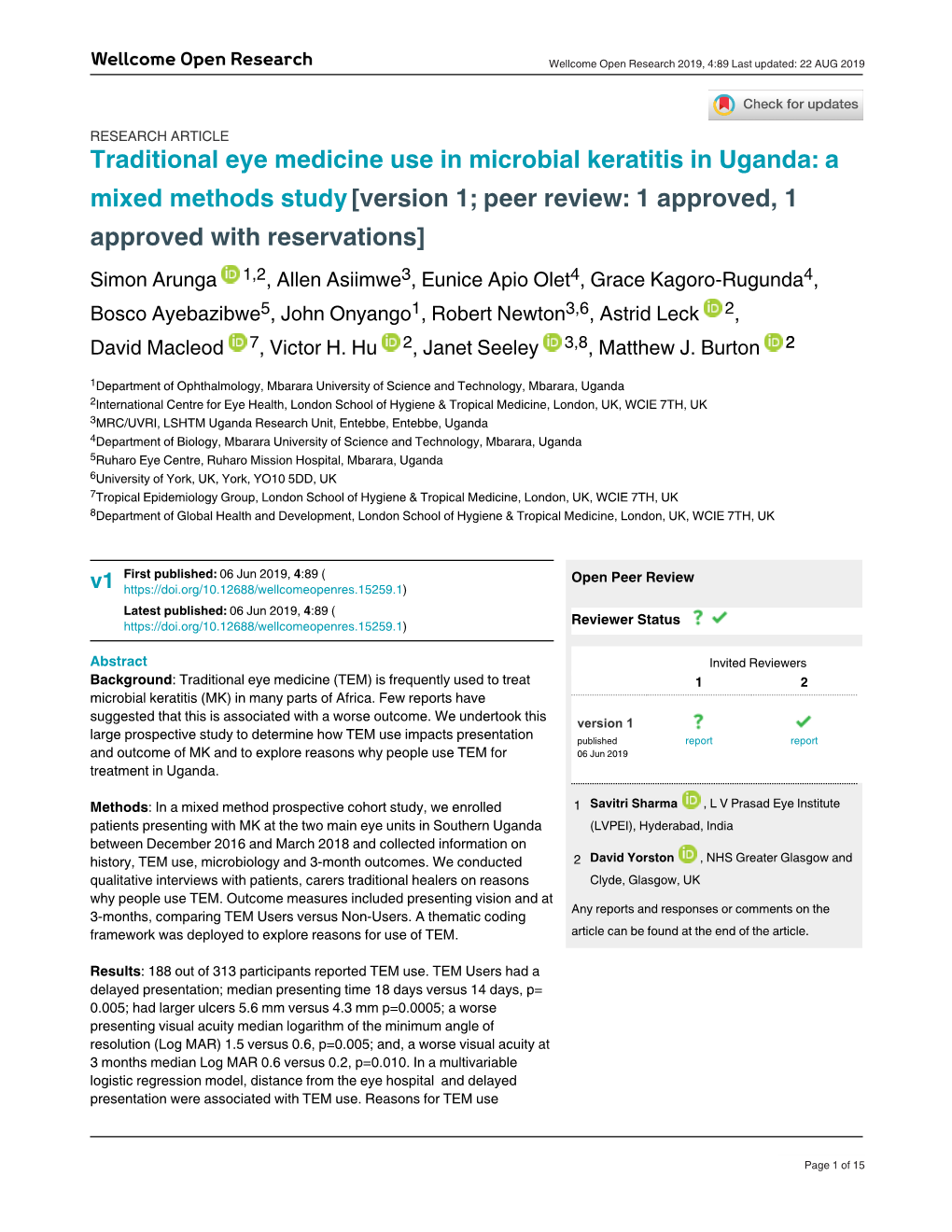 Traditional Eye Medicine Use in Microbial Keratitis In