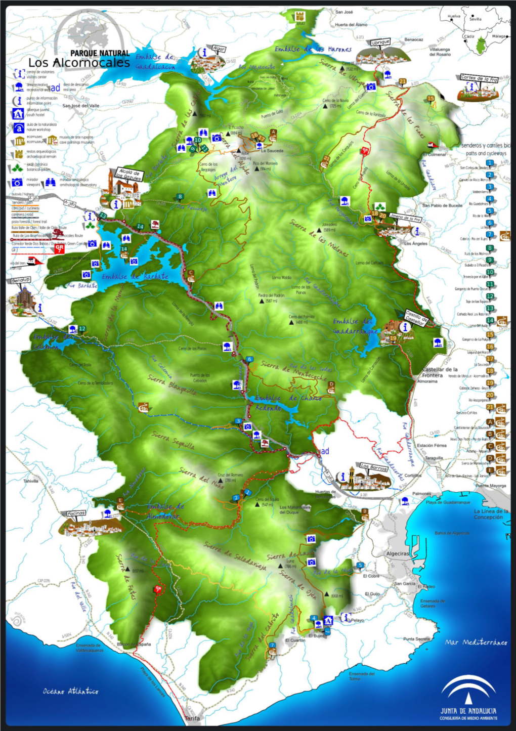 Mapa Guia De Senderos Del Parque Natural Los Alcornocales