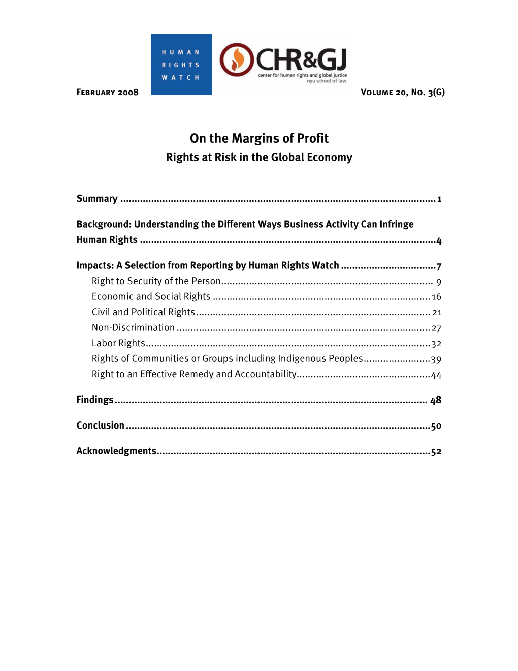 On the Margins of Profit Rights at Risk in the Global Economy